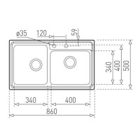 TEKA STAGE 90 D 2 Gözlü Tezgahüstü Paslanmaz Çelik Eviye - 3