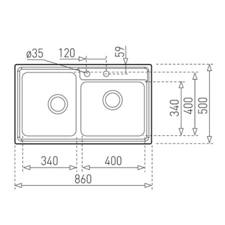 TEKA STAGE 90 D 2 Gözlü Tezgahüstü Paslanmaz Çelik Eviye - 3